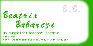 beatrix babarczi business card